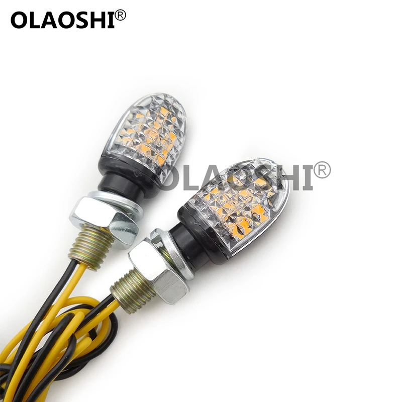 Signal Light Waterproof Mini Motorcycle Turn Signal Lamp Indicators Amber  LED Blinker Motorrad - AliExpress