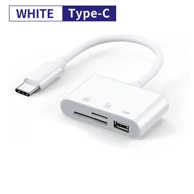 Type C To SD Card Reader OTG USB Cable Micro SD/TF Card Reader Adapter Data Transfer For iPhone Macbook Samsung Huawei Xiaomi 