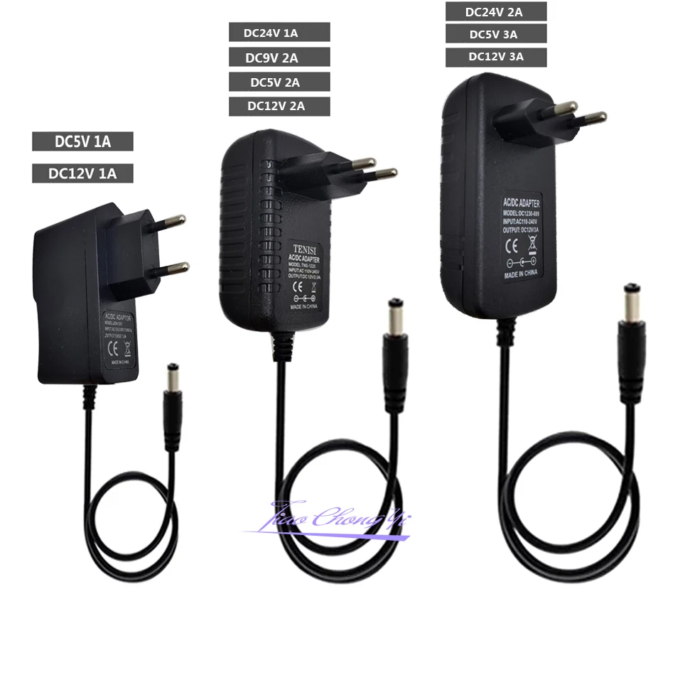 Ac 100V-240V Dc 12 V 9V 5V 1A 2A 3A Adattatore Di Alimentazione 12 V Volt Trasformatore Di Illuminazione Convertitore Per Cctv A Led