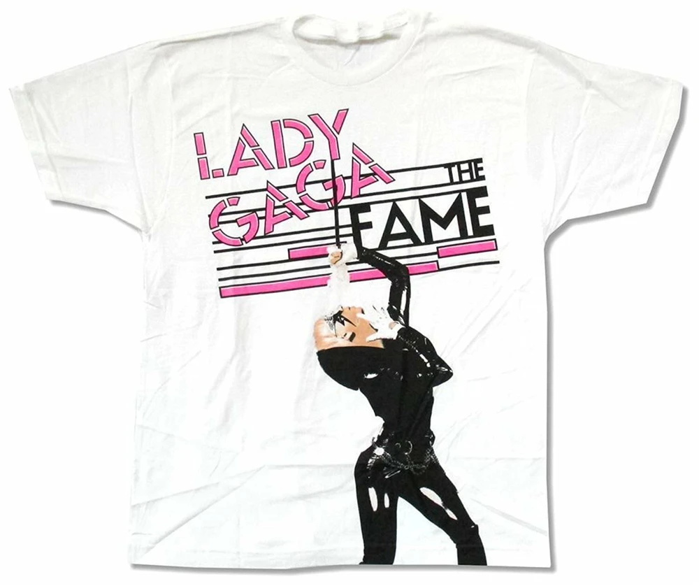 Lady Gaga Fame Microphone White T Shirt New Album Monster Customize Tee |