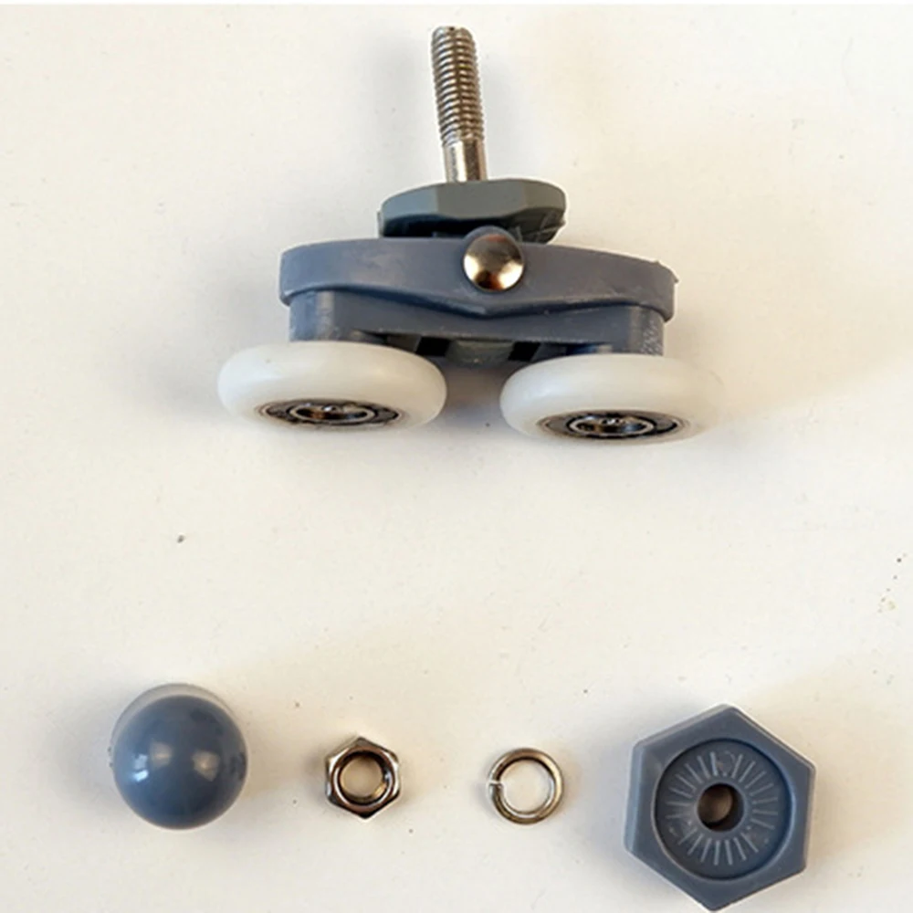 Double wheel Shower Rooms Sliding Door Rollers Bath Cabins Runners Pulleys 18-25 MM Easy Glide Screw Cover Caps Double Wheels shower room pulley shower door rollers sliding door roller shower room rollers sliding door pulley