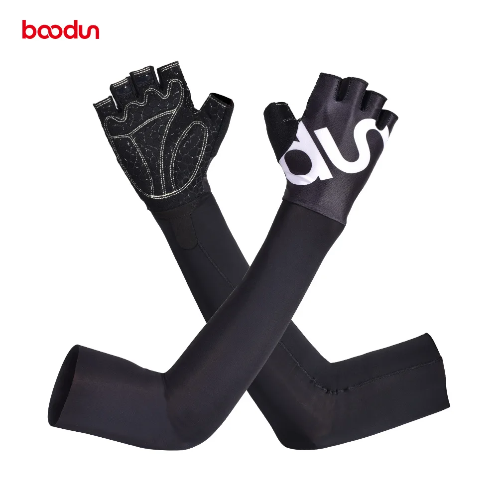 

BOODUN Summer Men Women Cycling Gloves Half Finger with Arm Sleeves Warmers Anti-slip Breathable Road Mountain Bike MTB Gloves
