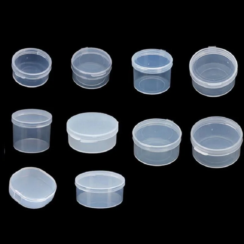 Transparent Round Plastic Containers For Jewelry, Coins, Earphones