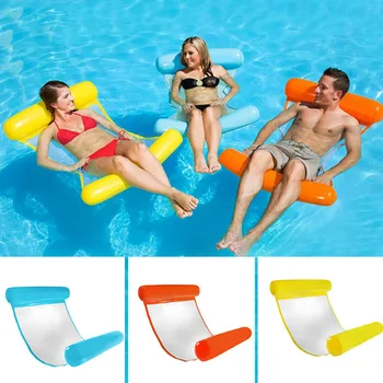 

New Inflatable Water Hammock Home Outdoor Furniture Floating Bed Lounge Chair Garden Swimming Pool Float For Adult Drop Shipping