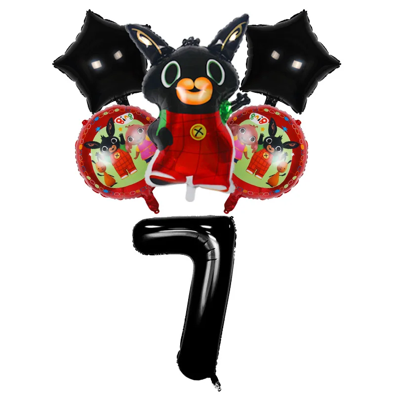 1 шт. 86*60 см Bing Банни фольгированные шары мультфильм кролик шары 40 дюймов номер ребенок 1 2 3 4 5 день рождения Декор принадлежности игрушки - Цвет: black 7