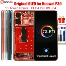 OLED ekran için Huawei P30 orijinal parmak izi kilidini çerçeve ile LCD dokunmatik ekran değiştirme için Huawei P 30 ELE-L29 L09 l04