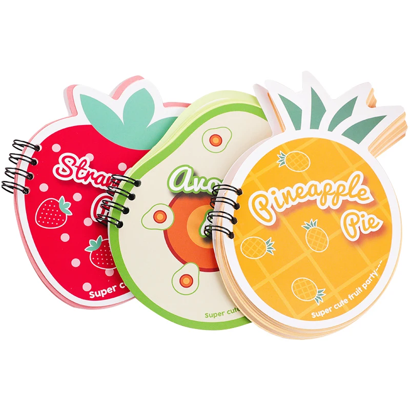 3pc lot 64K Notebook 60sheets Cartoon Fruit Coil Memo Pad Word Notebook 