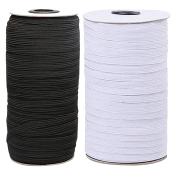 

2PC Woven Elastic with High Elasticity Knitting Elastic Rope Spool Making Cuff Cuffs Walking Horse Belt 1cm 200 Yards