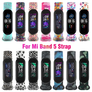 

For xiaomi mi Band 5 strap For xiaomi mi band 5 bracelet Mi Band5 Accessories Flowers wrist strap with top quality 15 Colors