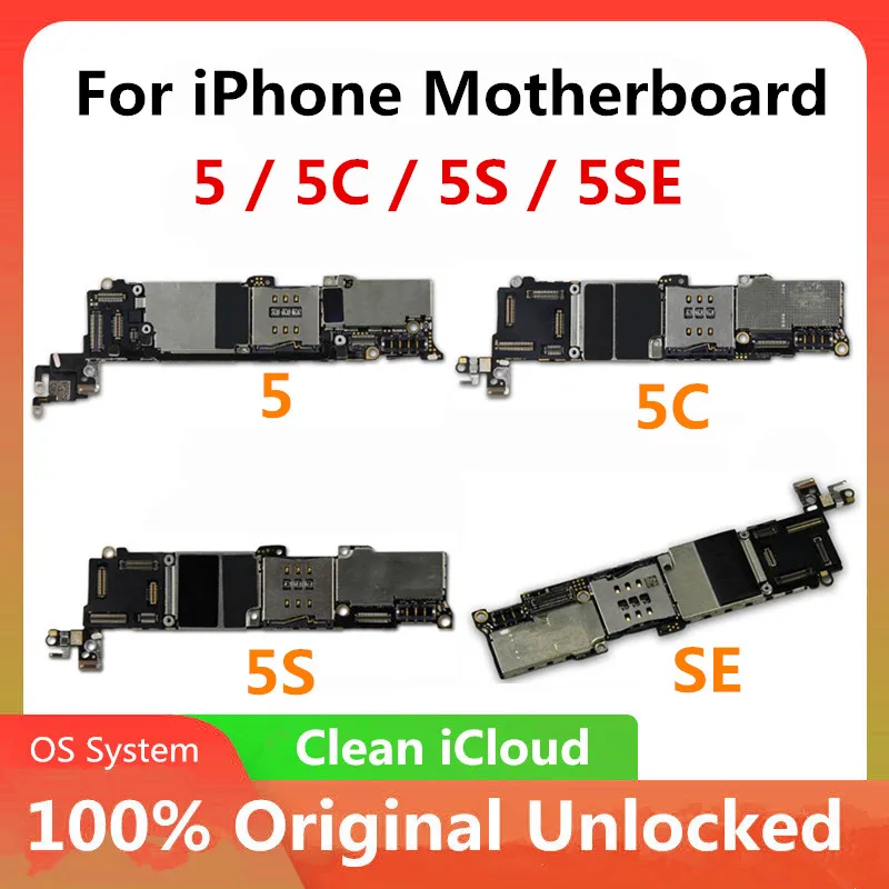 Full Unlocked For iPhone 5 / 5C 5S SE 6 Motherboard Clean iCloud Main Logic Board With IOS System Chips Good Working | Мобильные