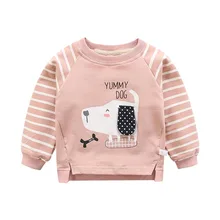Хлопковая толстовка для малышей; топы; Осенние футболки с длинными рукавами для маленьких мальчиков и девочек; футболка с рисунком для малышей; Одежда для новорожденных; футболка