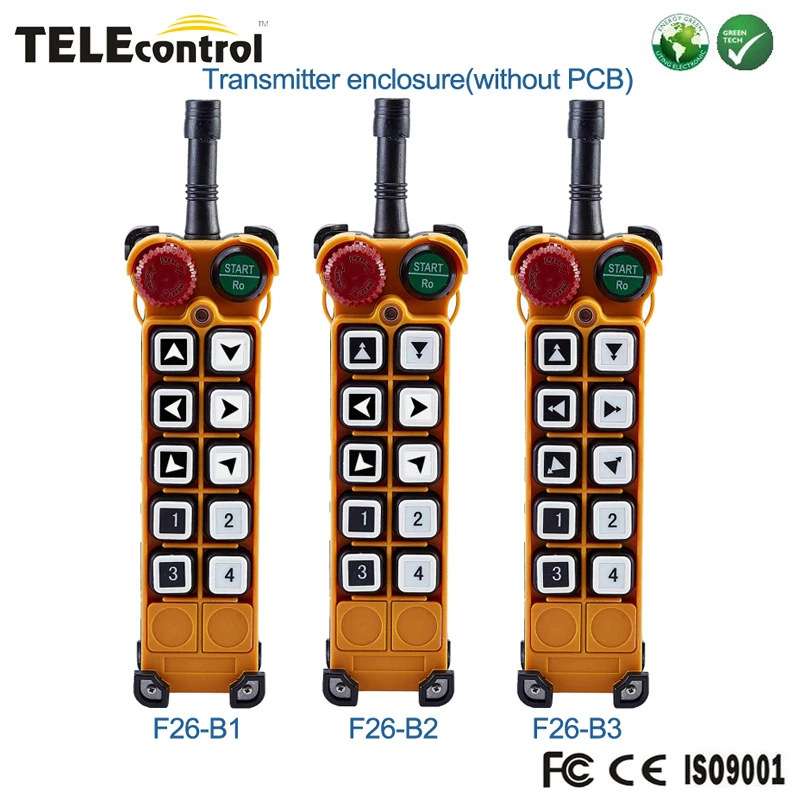 Telecontrol 10 keys industrial radio crane  remote control transmitter emitter enclosure box for F26-B1 F26-B2  F26-B3