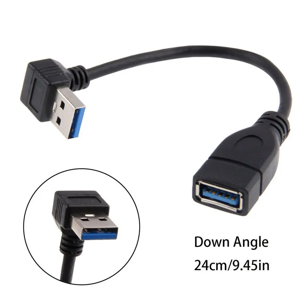 Синхронизация данных 90 градусов Usb 3,0 вниз Угловой Кабель-адаптер папа к женскому A для телефона ПК ноутбука динамик