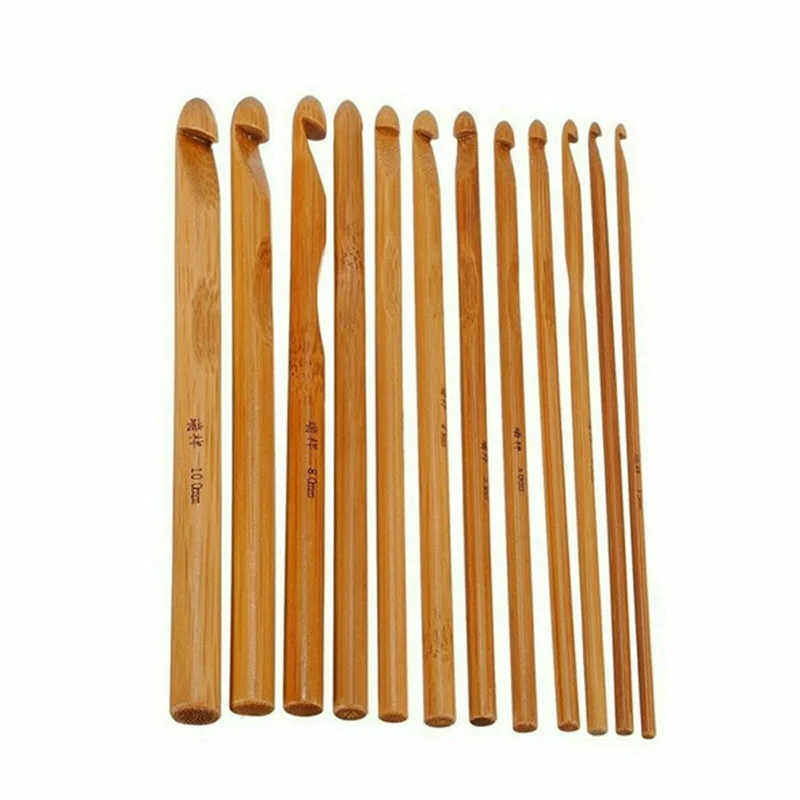 TLKKUE 15/20/25/30 mm Wooden Crochet Hooks Yarn Sewing Knitting Needles  Embroidery DIY Craft Knitting Tools Hooks Knit Weave