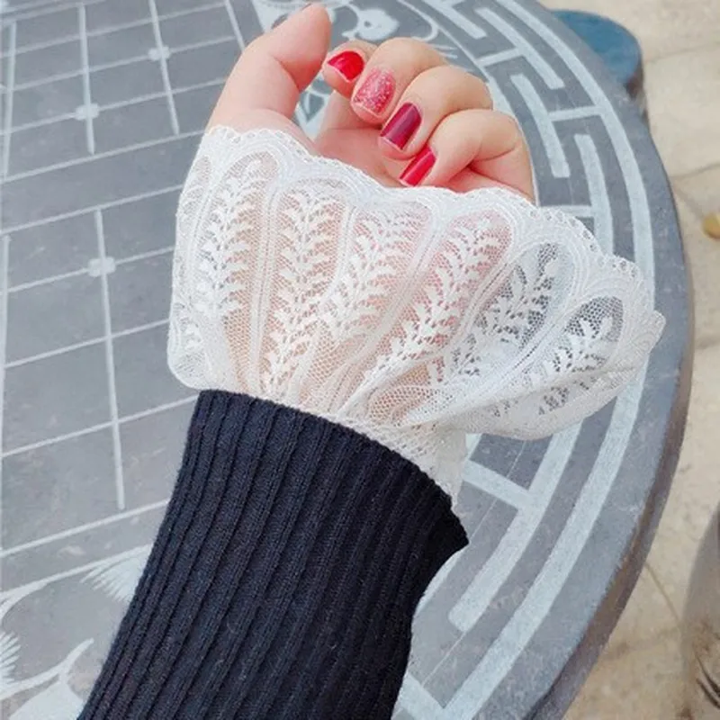 

New Hot Fake Sleeves Autumn Wild Sweater Decorative Sleeves Cotton Pleated Wrist Pleated Organ Fake Sleeves Universal Fake Cuff