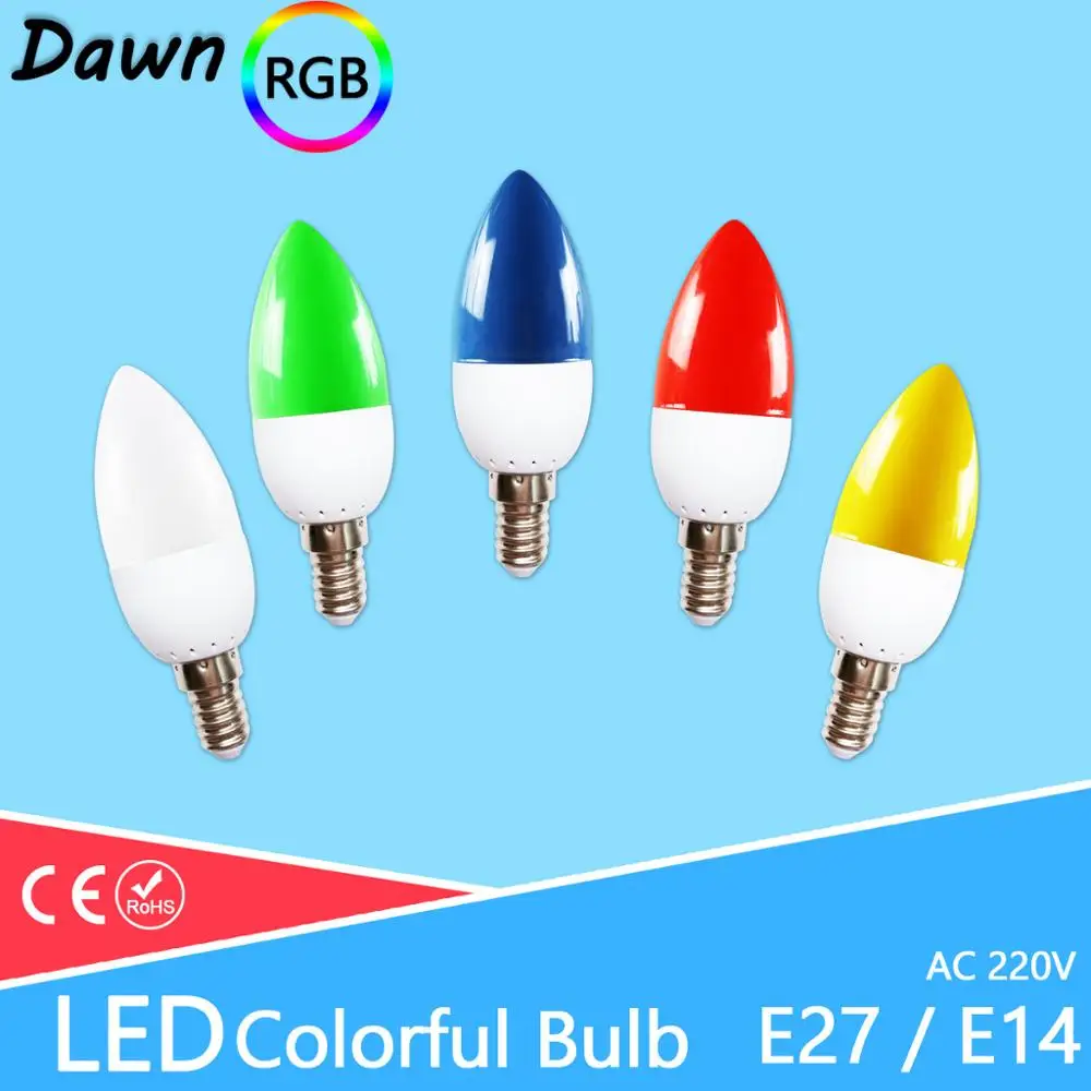 Led Bulb E27 E14 3W G45 C35 RGB Led candle Light LED Lamp Colorful SMD 2835 AC 220V 240V Flashlight Globe Bulbs Home Decor for h