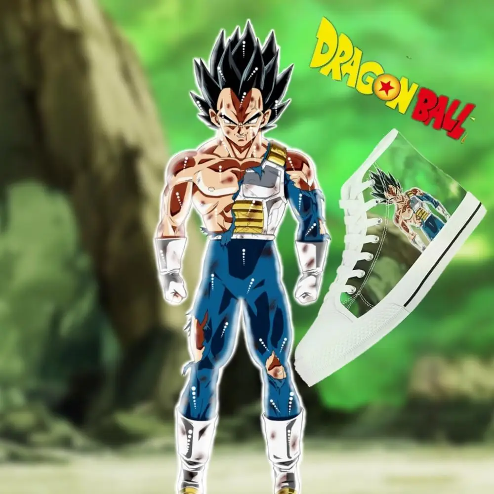 

Anime Super Dragon Ball Pattern Custom Man High-top Canvas Shoes Fashion Student Board Shoes Breathable Vulcanized Shoes Vegeta