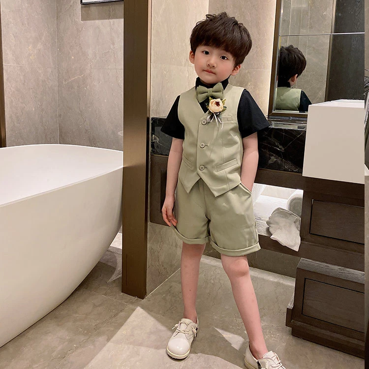 男の子夏正式なベスト ショーツ2個服セット幼稚園卒業スーツ子供の誕生日パーティードレス子供コーラス衣装 Clothing Sets Aliexpress