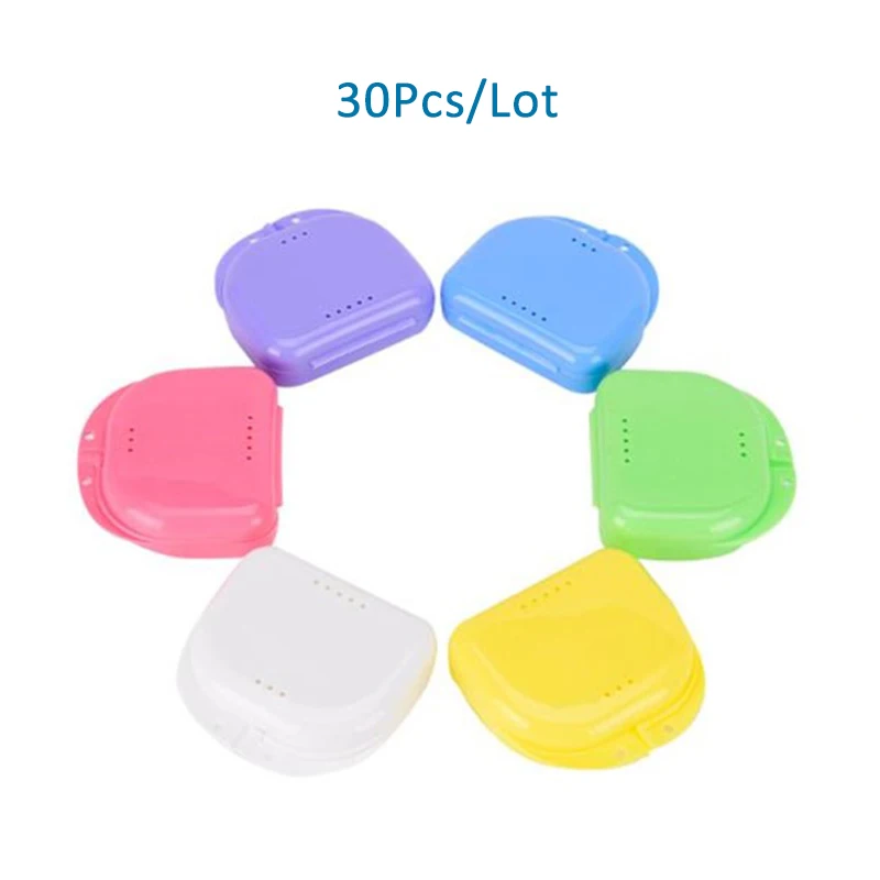 

30pcs/Lot Denal Teeth Box Orthodontic Retainer Box Cases Teeth Appliance Container Storage Box Holder