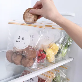 

Reusable Food Storage Self Sealing Bag Double Zipper Freezer Bags Snack Vegetable Meat Fruits Sealed Packaging Bags Kitchen Tool