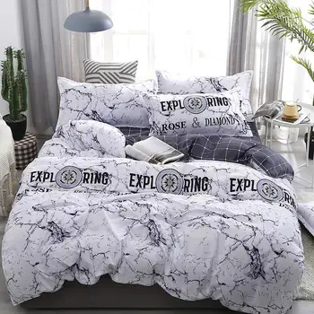 

30 Duvet Cover Sets King Size Nordic Bed Cover Double Bed Linen Quartz Bed Sheet Luxury Marble Queen Bed Set