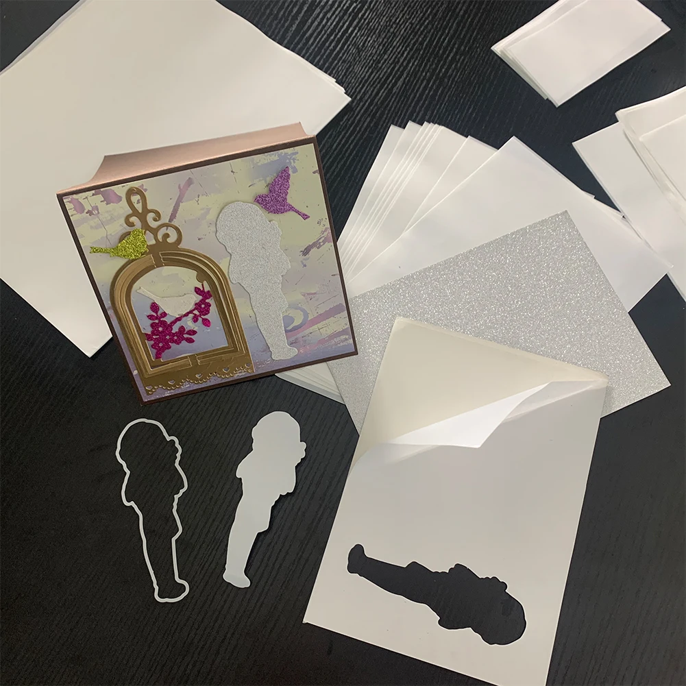 10 Sheets/pack 4 Sizes Clear Double Sided Adhesive Sheets for Diy Sticker Card Making Embossing Stencil Photo Albums New 2021