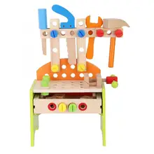 Деревянный многофункциональный Столярный ящик DIY Портативный Набор инструментов Набор пазлов для сборки ролевые игры игрушки для детей инструмент для ремонта детей