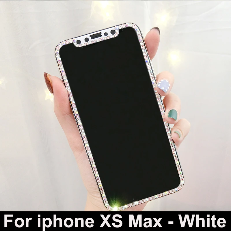 Роскошные Стразы 9H закаленное стекло XS Pro Max 11 пленка для экрана Ювелирное Украшение для протектора XR Алмазный протектор X - Цвет: XS Max - White