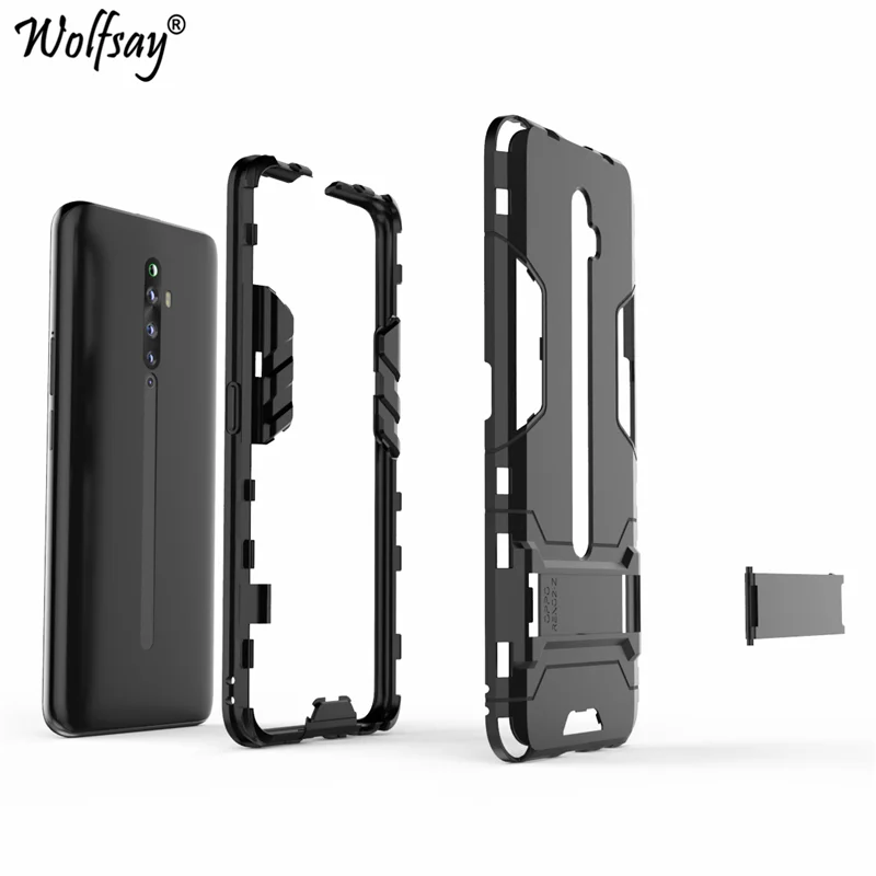 Чехол Wolfsay для Oppo Reno 2Z противоударный Гибридный чехол подставка силиконовый