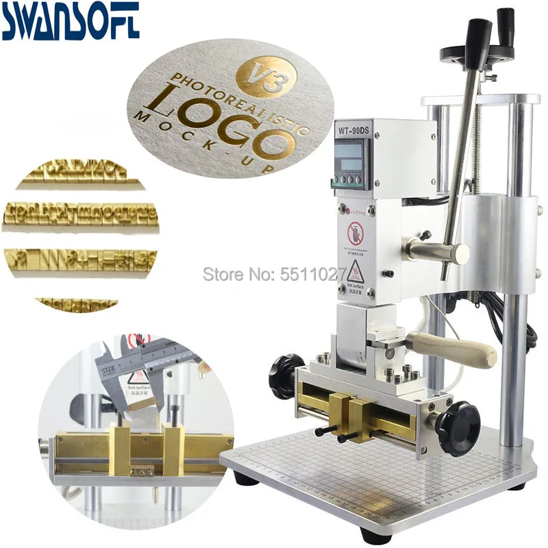 

SWANSOFT 110V/220V PVC Leather Paper LOGO Hot Foil Stamping Bronzing Creasing Embossing Machine Heat Press Machine