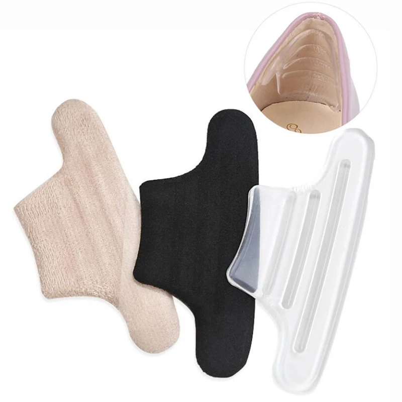 1 par de silicona suave insertar forro del tacón empuñaduras de silicona Gel Protector de talón de tacón alto confort almohadillas para el cuidado de los pies zapatos cojín suave