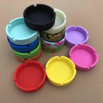 

Silicone Soft Round Ashtray Ash Tray Holder Modern Stylish Portable Anti-scalding Cigarette Holder Multicolor Eco-Friendly