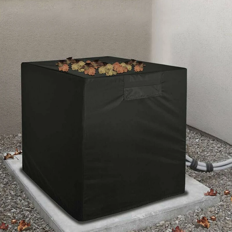 Unit Protector Square Black Outdoor Condenser Cover Air Conditioner Waterproof