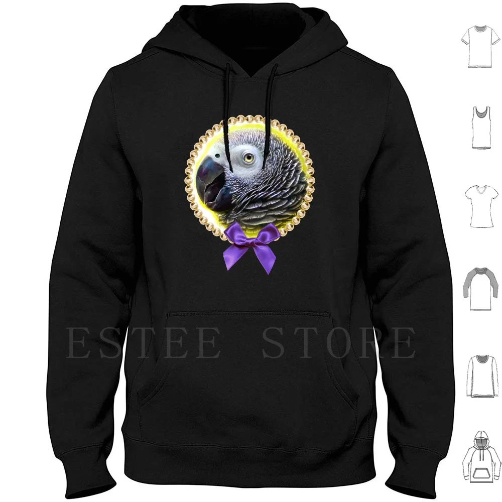 

Попугай африканский серый реалистичный живопись толстовки с длинным рукавом африканский серый попугай Afgrey попугай птица