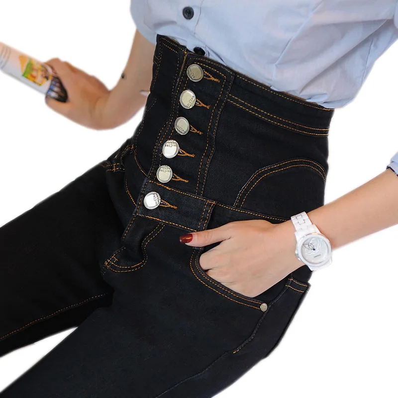 

2020 Women Jeans Spring Autumn Dongkuan Elastic Jeans Slim Thin Leggings Feet Pencil Pants Pants Plus size Female Trousers OK033