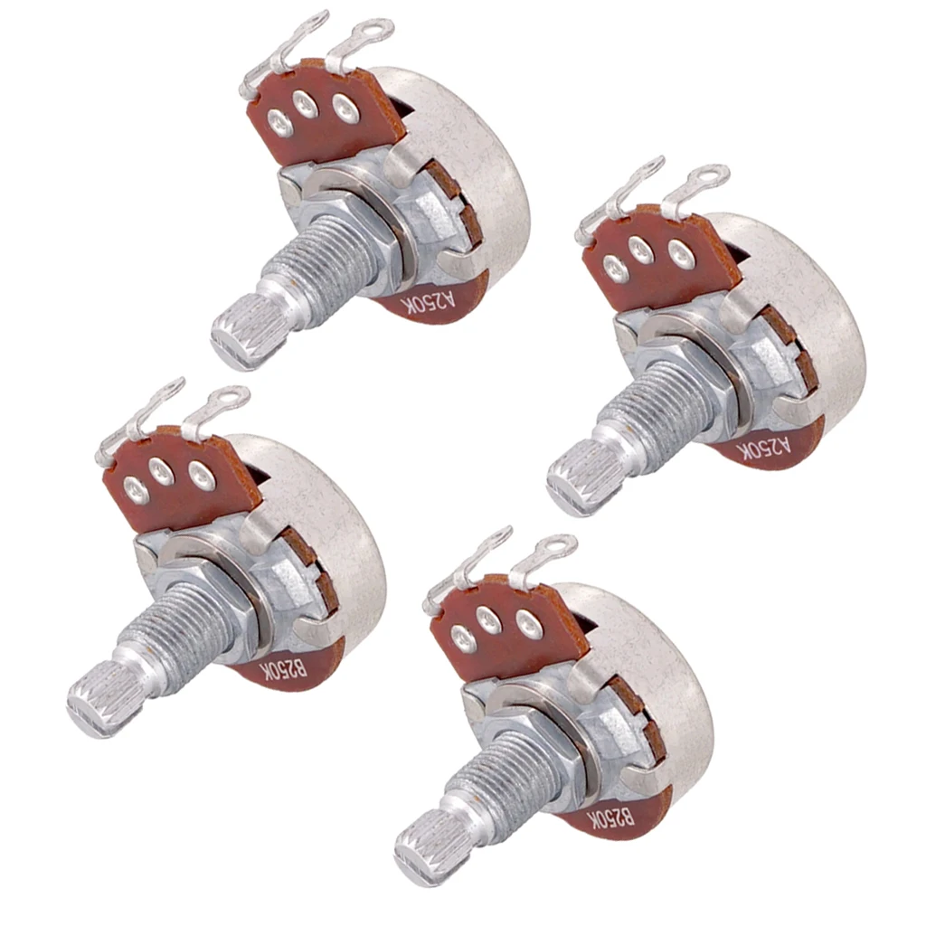 4x A250K & B250K POTS ELECTRIC Bass Guitar Volume Tone Switch Potentiometer