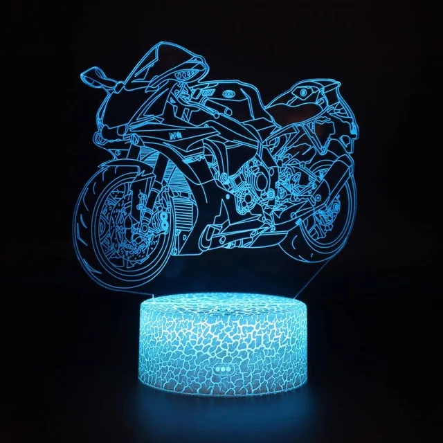 7 Colors Changeable Ride Motorcycle Model Illusion 3d Lamp LED 7 Color changing USB Touch Sensor Desk Table Lamp USB Night Light - Испускаемый цвет: 7 Colors Changeable