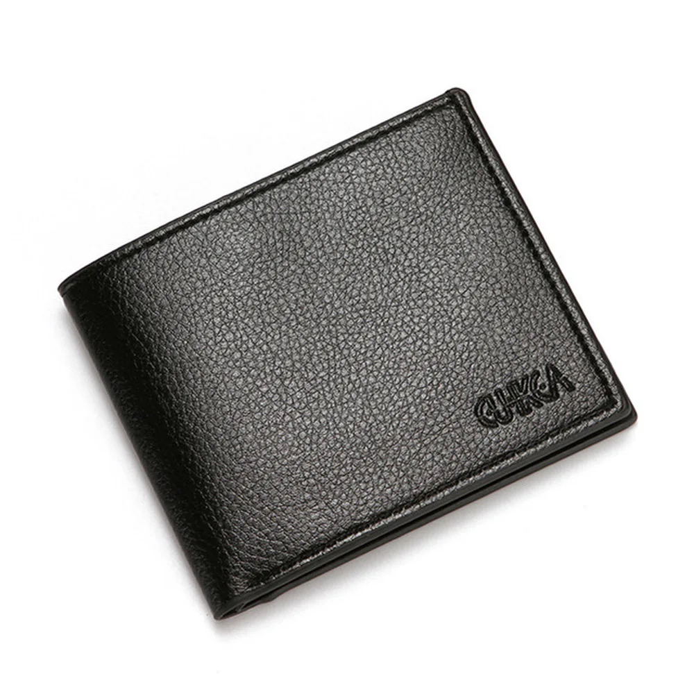 Men Short Bifold Faux Leather Masculina Billfold Billetera Credit ID Card Holder Wallet Slim Purse Clutch Solid Hombre Business
