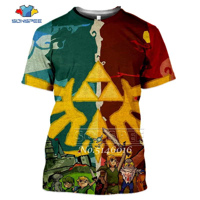 SONSPEE The Legend of Zelda Fashion 3D print Anime t-shirt Unisex Casual Short sleeve Men Street wear Pullover Clothing t359 - Color: 18