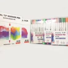 100 Цветная кисть с двойным наконечником художественные маркеры художественные акварельные ручки для рисования карандашные карандаши для рисования канцелярские товары цветные маркеры манги