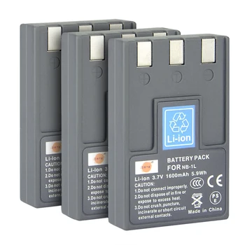 

3pcs 1600mAh NB-1L NB-1LH NB1L DSTE Camera Battery Charger for Canon 200a 300 300a 320 330 400 430 500 V2 V3 VII IXY 200 200a