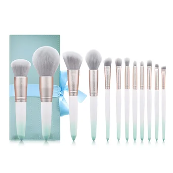 

12PCS Natural Wood Makeup Brush Set with Bag Foundation Concealer High Gloss Blush Eyeshadow Combination Brushes