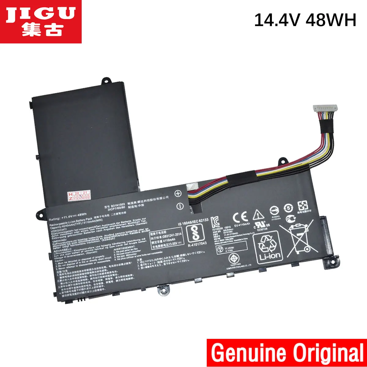 JIGU B31N1503 0B200-01690000 Оригинальный аккумулятор для ноутбука Asus R206SA E202SA Serie 11 4 V 48WH |