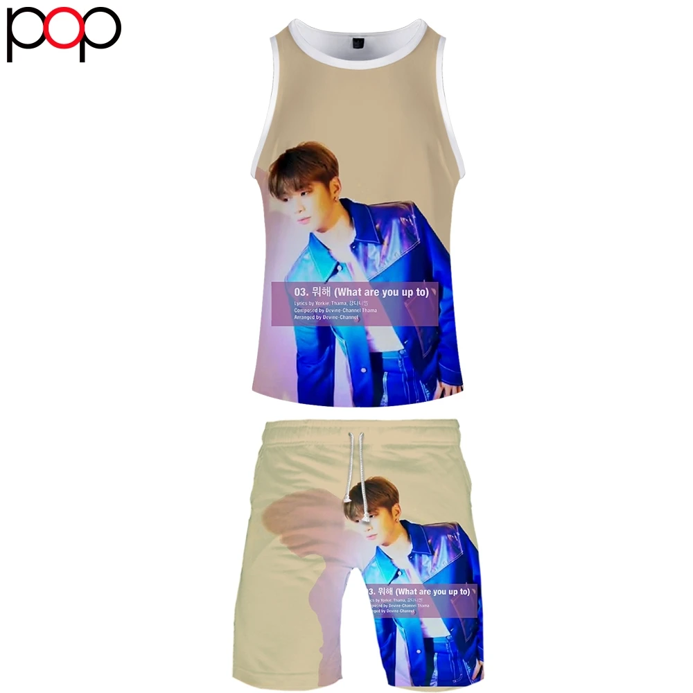 

Ginger Daniel 3D Summer Men Causal Beach Sleeveless Vest Sleeve Shorts Sweatsuit+Pants Quick-dry Tracksuit Men's Sports Suits