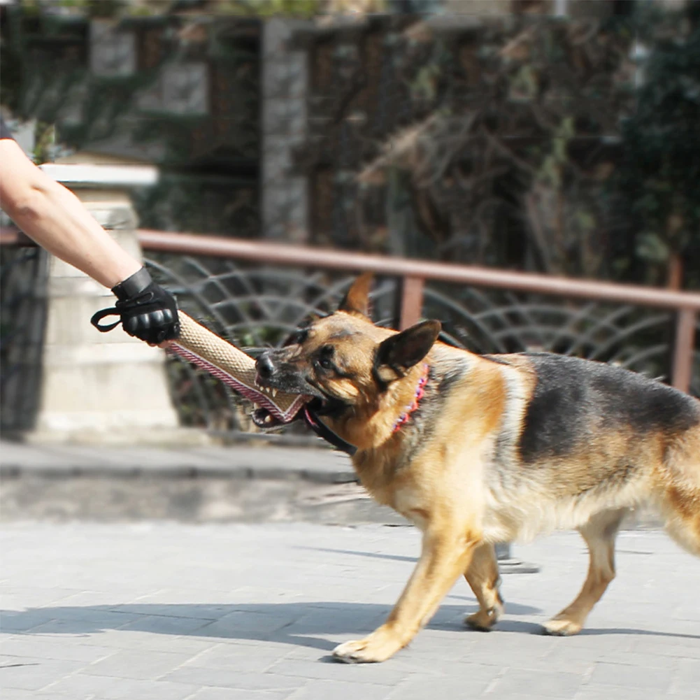 Игрушка Собака Щенок прочный интерактивный обучение жевательно-кусательная такелажная тяга сильная рукоятка товары для домашних животных портативный метание льняная палка