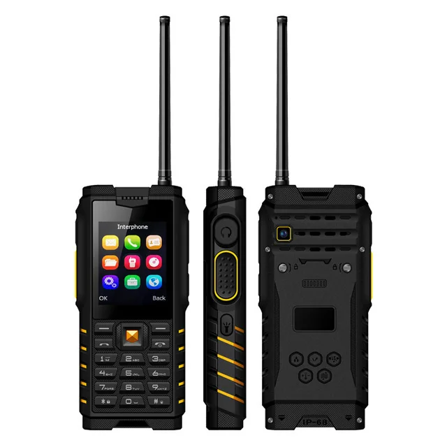 Ioutside T2 Walkie Talkie телефон 2," MP3 MP4 1.3MP задняя камера FM 4500 мАч Внешний аккумулятор фонарик IP68 водонепроницаемый прочный мобильный телефон