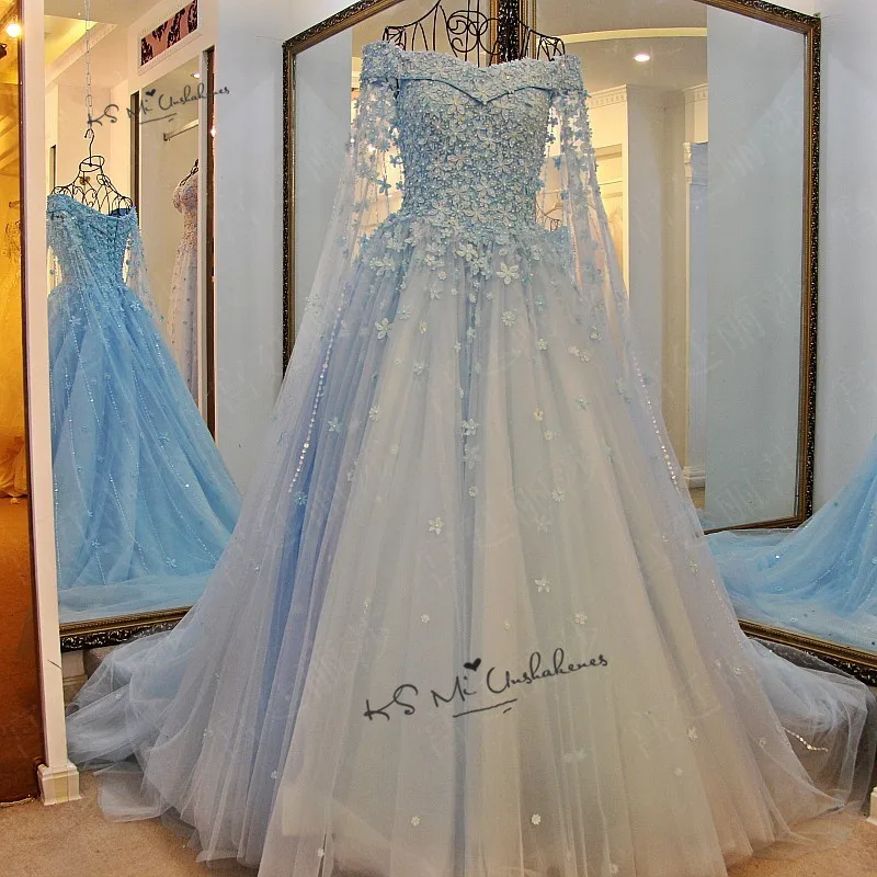 Винтажный светильник, синие свадебные платья, длинный шлейф, накидка с цветами, свадебные платья, Robe de Mariage размера плюс, платье невесты