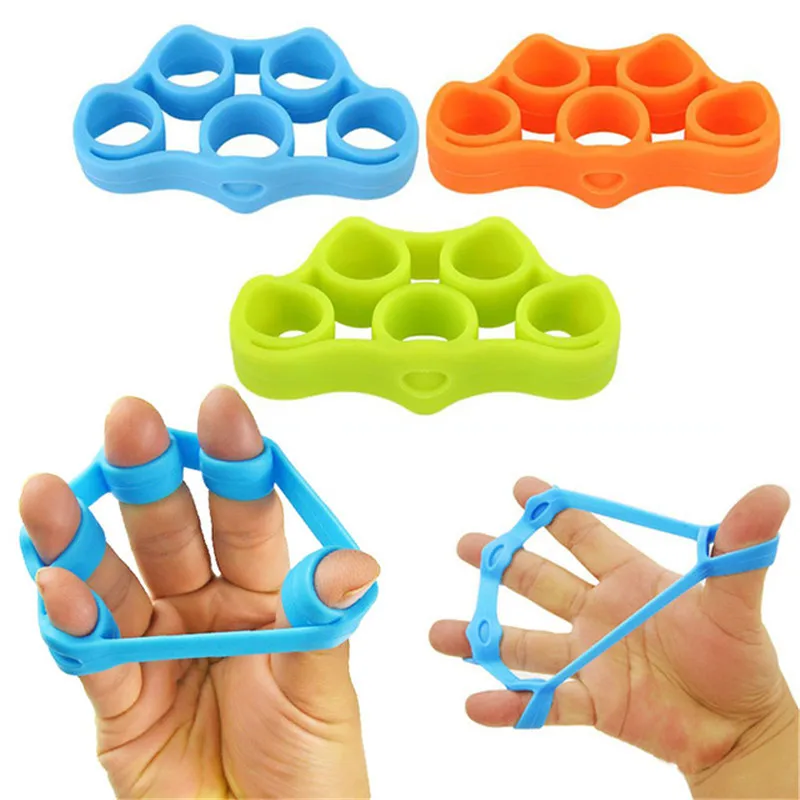 

1Pc Silicone Finger Gripper Strength Trainer Resistance Band Hand Grip Wrist Yoga Stretcher Finger Expander Exercise 3 colors