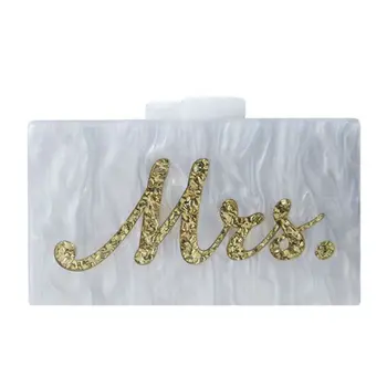 

Women Letter Patchwork Acrylic Handbag Evening Bag Party Bridal Lady Clutch Prom