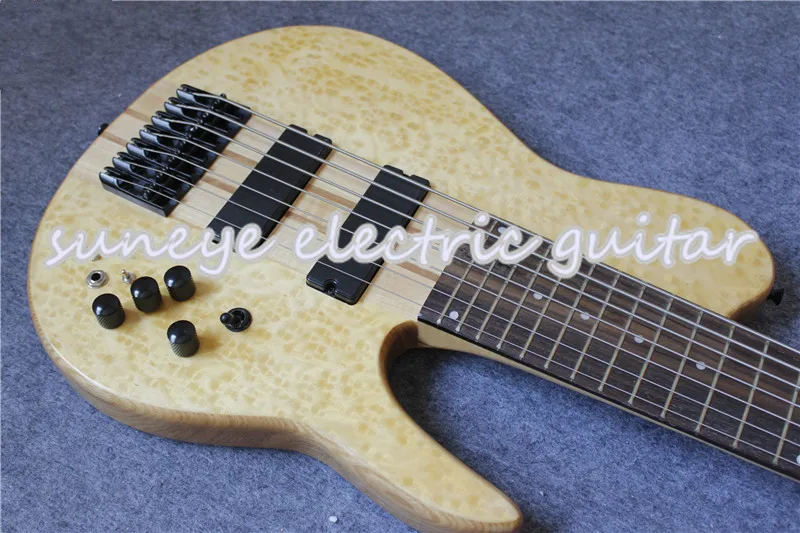 Custom Shop 7 струны электрогитары Гитара птица клен отделка Fodera шеи через гитары бас